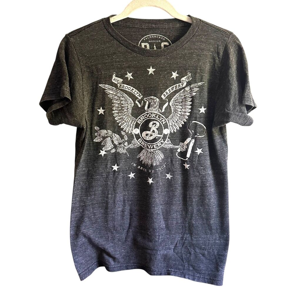 BROOKLYN BREWERY Graphic Logo Tee Dark Grey Medium - Picture 1 of 5